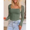 image:imageANRABESS Womens Long Sleeve Shirts Lace Scoop Neck Tops  Ribbed Knit Soft Stretchy Fabric Slim Fitted Going Out Layering Tshirts Casual Basic Fall Winter Fashion OutfitsSage Green