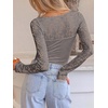 image:imageANRABESS Womens Long Sleeve Shirts Lace Scoop Neck Tops  Ribbed Knit Soft Stretchy Fabric Slim Fitted Going Out Layering Tshirts Casual Basic Fall Winter Fashion OutfitsDark Khaki