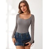 image:imageANRABESS Womens Long Sleeve Shirts Lace Scoop Neck Tops  Ribbed Knit Soft Stretchy Fabric Slim Fitted Going Out Layering Tshirts Casual Basic Fall Winter Fashion OutfitsDark Khaki