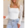 image:imageANRABESS Womens Long Sleeve Shirts Lace Scoop Neck Tops  Ribbed Knit Soft Stretchy Fabric Slim Fitted Going Out Layering Tshirts Casual Basic Fall Winter Fashion OutfitsWhite