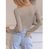 image:imageANRABESS Womens Long Sleeve Shirts Lace Scoop Neck Tops  Ribbed Knit Soft Stretchy Fabric Slim Fitted Going Out Layering Tshirts Casual Basic Fall Winter Fashion OutfitsBeige