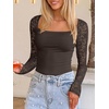image:imageANRABESS Womens Long Sleeve Shirts Lace Scoop Neck Tops  Ribbed Knit Soft Stretchy Fabric Slim Fitted Going Out Layering Tshirts Casual Basic Fall Winter Fashion OutfitsCoffee
