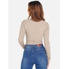 image:imageANRABESS Womens Long Sleeve Square Neck Crop Top Ribbed Slim Fitted Basic Tee Layer Y2K Shirts Fall Fashion Outfits 2026Beige