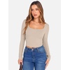 image:imageANRABESS Womens Long Sleeve Square Neck Crop Top Ribbed Slim Fitted Basic Tee Layer Y2K Shirts Fall Fashion Outfits 2026Beige
