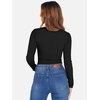 image:imageANRABESS Womens Long Sleeve Square Neck Crop Top Ribbed Slim Fitted Basic Tee Layer Y2K Shirts Fall Fashion Outfits 2026Black