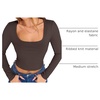 image:imageANRABESS Womens Long Sleeve Square Neck Crop Top Ribbed Slim Fitted Basic Tee Layer Y2K Shirts Fall Fashion Outfits 2026Coffee