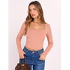 image:imageANRABESS Womens Long Sleeve Square Neck Crop Top Ribbed Slim Fitted Basic Tee Layer Y2K Shirts Fall Fashion Outfits 2026Coral