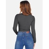 image:imageANRABESS Womens Long Sleeve Square Neck Crop Top Ribbed Slim Fitted Basic Tee Layer Y2K Shirts Fall Fashion Outfits 2026Deep Grey