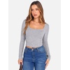 image:imageANRABESS Womens Long Sleeve Square Neck Crop Top Ribbed Slim Fitted Basic Tee Layer Y2K Shirts Fall Fashion Outfits 2026Grey