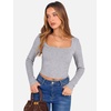 image:imageANRABESS Womens Long Sleeve Square Neck Crop Top Ribbed Slim Fitted Basic Tee Layer Y2K Shirts Fall Fashion Outfits 2026Grey