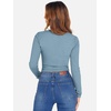 image:imageANRABESS Womens Long Sleeve Square Neck Crop Top Ribbed Slim Fitted Basic Tee Layer Y2K Shirts Fall Fashion Outfits 2026Grey Blue