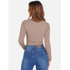 image:imageANRABESS Womens Long Sleeve Square Neck Crop Top Ribbed Slim Fitted Basic Tee Layer Y2K Shirts Fall Fashion Outfits 2026Khaki