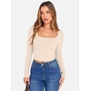 image:imageANRABESS Womens Long Sleeve Square Neck Crop Top Ribbed Slim Fitted Basic Tee Layer Y2K Shirts Fall Fashion Outfits 2026Light Beige