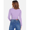 image:imageANRABESS Womens Long Sleeve Square Neck Crop Top Ribbed Slim Fitted Basic Tee Layer Y2K Shirts Fall Fashion Outfits 2026Light Purple