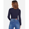 image:imageANRABESS Womens Long Sleeve Square Neck Crop Top Ribbed Slim Fitted Basic Tee Layer Y2K Shirts Fall Fashion Outfits 2026Navy Blue