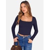 image:imageANRABESS Womens Long Sleeve Square Neck Crop Top Ribbed Slim Fitted Basic Tee Layer Y2K Shirts Fall Fashion Outfits 2026Navy Blue