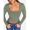 image:imageANRABESS Womens Long Sleeve Square Neck Crop Top Ribbed Slim Fitted Basic Tee Layer Y2K Shirts Fall Fashion Outfits 2026Sage Green