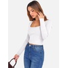 image:imageANRABESS Womens Long Sleeve Square Neck Crop Top Ribbed Slim Fitted Basic Tee Layer Y2K Shirts Fall Fashion Outfits 2026White