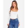 image:imageANRABESS Womens Long Sleeve Square Neck Crop Top Ribbed Slim Fitted Basic Tee Layer Y2K Shirts Fall Fashion Outfits 2026White