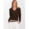 image:imageANRABESS Womens Long Sleeve V Neck Cropped Sweaters  Classic Pullover Basic Tops Soft Comfy Lightweight Business Casual Work Travel Vacation Fall Winter Layer ClothesCoffee