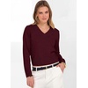 image:imageANRABESS Womens Long Sleeve V Neck Cropped Sweaters  Classic Pullover Basic Tops Soft Comfy Lightweight Business Casual Work Travel Vacation Fall Winter Layer ClothesDark Red