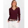 image:imageANRABESS Womens Long Sleeve V Neck Cropped Sweaters  Classic Pullover Basic Tops Soft Comfy Lightweight Business Casual Work Travel Vacation Fall Winter Layer ClothesDark Red
