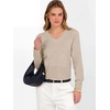 image:imageANRABESS Womens Long Sleeve V Neck Cropped Sweaters  Classic Pullover Basic Tops Soft Comfy Lightweight Business Casual Work Travel Vacation Fall Winter Layer ClothesAlmond
