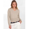 image:imageANRABESS Womens Long Sleeve V Neck Cropped Sweaters  Classic Pullover Basic Tops Soft Comfy Lightweight Business Casual Work Travel Vacation Fall Winter Layer ClothesAlmond