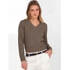 image:imageANRABESS Womens Long Sleeve V Neck Cropped Sweaters  Classic Pullover Basic Tops Soft Comfy Lightweight Business Casual Work Travel Vacation Fall Winter Layer ClothesBrown