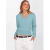 image:imageANRABESS Womens Long Sleeve V Neck Cropped Sweaters  Classic Pullover Basic Tops Soft Comfy Lightweight Business Casual Work Travel Vacation Fall Winter Layer ClothesLight Blue