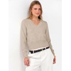 image:imageANRABESS Womens Long Sleeve V Neck Cropped Sweaters  Classic Pullover Basic Tops Soft Comfy Lightweight Business Casual Work Travel Vacation Fall Winter Layer ClothesAlmond