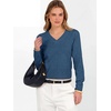 image:imageANRABESS Womens Long Sleeve V Neck Cropped Sweaters  Classic Pullover Basic Tops Soft Comfy Lightweight Business Casual Work Travel Vacation Fall Winter Layer ClothesBlue