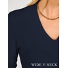 image:imageANRABESS Womens Long Sleeve V Neck Ribbed Shirts  Slim Fitted Tops Soft Comfy Breathable Business Casual Outfits Daily Wear Going Out WorkFall Spring Transition ClothingNavy Blue