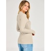 image:imageANRABESS Womens Long Sleeve V Neck Ribbed Shirts  Slim Fitted Tops Soft Comfy Breathable Business Casual Outfits Daily Wear Going Out WorkFall Spring Transition ClothingBeige