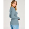 image:imageANRABESS Womens Long Sleeve V Neck Ribbed Shirts  Slim Fitted Tops Soft Comfy Breathable Business Casual Outfits Daily Wear Going Out WorkFall Spring Transition ClothingGrey Blue