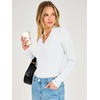 image:imageANRABESS Womens Long Sleeve V Neck Ribbed Shirts  Slim Fitted Tops Soft Comfy Breathable Business Casual Outfits Daily Wear Going Out WorkFall Spring Transition ClothingWhite