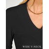 image:imageANRABESS Womens Long Sleeve V Neck Ribbed Shirts  Slim Fitted Tops Soft Comfy Breathable Business Casual Outfits Daily Wear Going Out WorkFall Spring Transition ClothingBlack