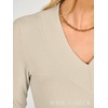 image:imageANRABESS Womens Long Sleeve V Neck Ribbed Shirts  Slim Fitted Tops Soft Comfy Breathable Business Casual Outfits Daily Wear Going Out WorkFall Spring Transition ClothingBeige
