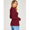 image:imageANRABESS Womens Long Sleeve V Neck Ribbed Shirts  Slim Fitted Tops Soft Comfy Breathable Business Casual Outfits Daily Wear Going Out WorkFall Spring Transition ClothingWine Red