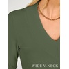 image:imageANRABESS Womens Long Sleeve V Neck Ribbed Shirts  Slim Fitted Tops Soft Comfy Breathable Business Casual Outfits Daily Wear Going Out WorkFall Spring Transition ClothingArmy Green
