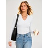 image:imageANRABESS Womens Long Sleeve V Neck Ribbed Shirts  Slim Fitted Tops Soft Comfy Breathable Business Casual Outfits Daily Wear Going Out WorkFall Spring Transition ClothingWhite