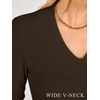 image:imageANRABESS Womens Long Sleeve V Neck Ribbed Shirts  Slim Fitted Tops Soft Comfy Breathable Business Casual Outfits Daily Wear Going Out WorkFall Spring Transition ClothingCoffee