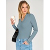 image:imageANRABESS Womens Long Sleeve V Neck Ribbed Shirts  Slim Fitted Tops Soft Comfy Breathable Business Casual Outfits Daily Wear Going Out WorkFall Spring Transition ClothingGrey Blue