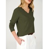 image:imageANRABESS Womens Long Sleeve Wool Blend Sweater Tops  V Neck LightweightCozy Soft PulloverElegant Business Casual WearWork Office Basic OutfitsEarly Fall Winter Layer ClothesArmy Green