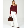 image:imageANRABESS Womens Long Sleeve Wool Blend Sweater Tops  V Neck LightweightCozy Soft PulloverElegant Business Casual WearWork Office Basic OutfitsEarly Fall Winter Layer ClothesWine Red