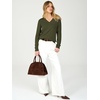 image:imageANRABESS Womens Long Sleeve Wool Blend Sweater Tops  V Neck LightweightCozy Soft PulloverElegant Business Casual WearWork Office Basic OutfitsEarly Fall Winter Layer ClothesArmy Green