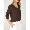 image:imageANRABESS Womens Long Sleeve Wool Blend Sweater Tops  V Neck LightweightCozy Soft PulloverElegant Business Casual WearWork Office Basic OutfitsEarly Fall Winter Layer ClothesChocolate Brown