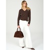 image:imageANRABESS Womens Long Sleeve Wool Blend Sweater Tops  V Neck LightweightCozy Soft PulloverElegant Business Casual WearWork Office Basic OutfitsEarly Fall Winter Layer ClothesChocolate Brown