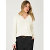 image:imageANRABESS Womens Long Sleeve Wool Blend Sweater Tops  V Neck LightweightCozy Soft PulloverElegant Business Casual WearWork Office Basic OutfitsEarly Fall Winter Layer ClothesCream White