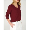 image:imageANRABESS Womens Long Sleeve Wool Blend Sweater Tops  V Neck LightweightCozy Soft PulloverElegant Business Casual WearWork Office Basic OutfitsEarly Fall Winter Layer ClothesWine Red